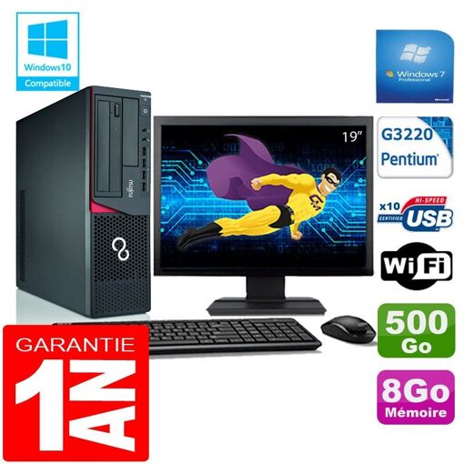 Fujitsu Esprimo E720 E85+ SFF Computer - 8GB RAM, 500GB HDD, Intel Pentium G3220, WiFi, Windows 7 Pro