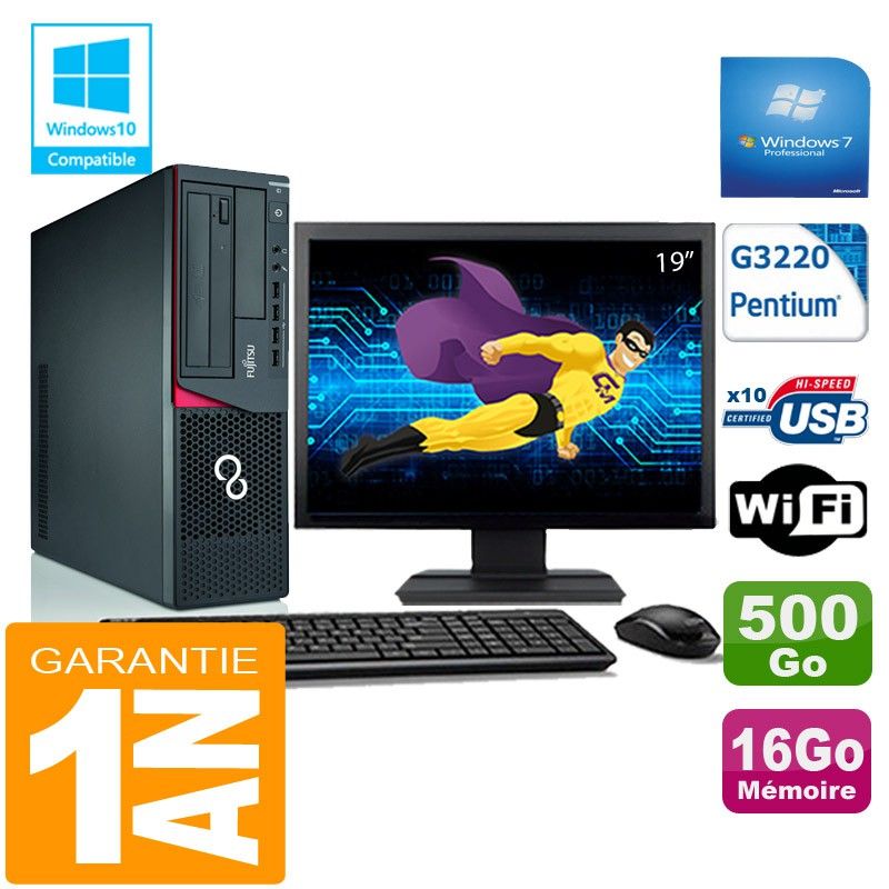 Fujitsu Esprimo E720 E85+ SFF PC - 16GB RAM, 500GB HDD, Wifi, Windows 7 Pro