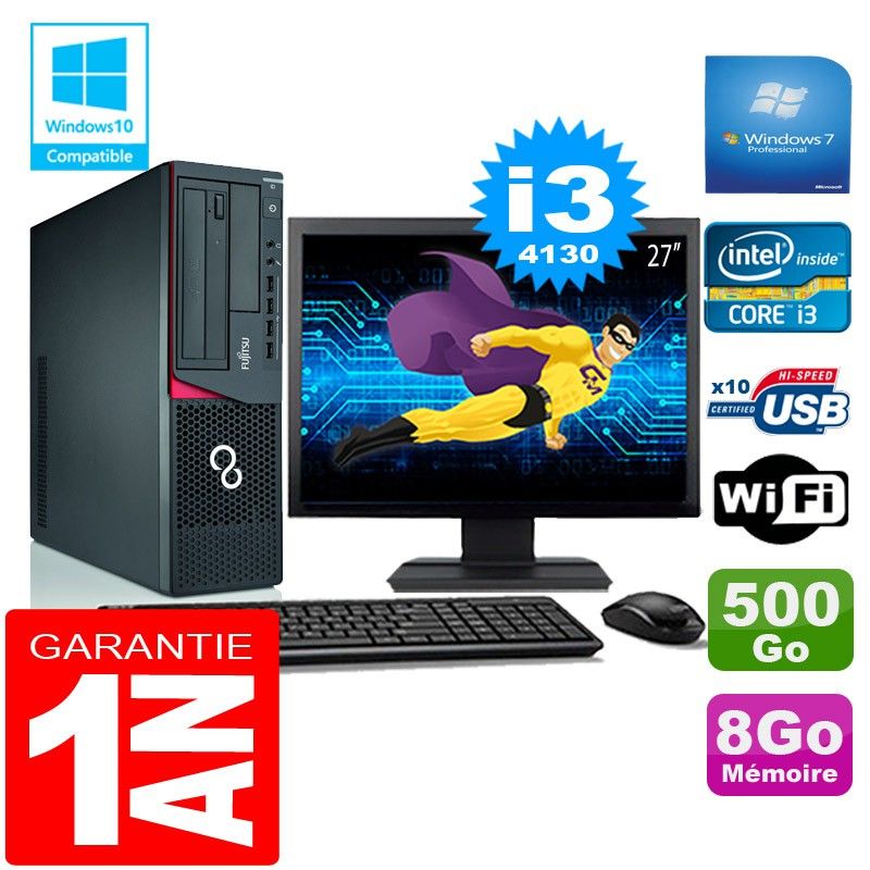Fujitsu Esprimo E720 E85+ SFF PC - I3-4130, 8GB RAM, 500GB HDD, WiFi, Windows 7 Pro
