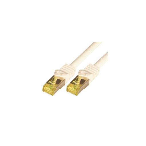 Cable de red M-CAB RAW - 50 cm, CAT 7, SFTP, PiMF, sin halógeno, moldeado, sin gancho - Blanco