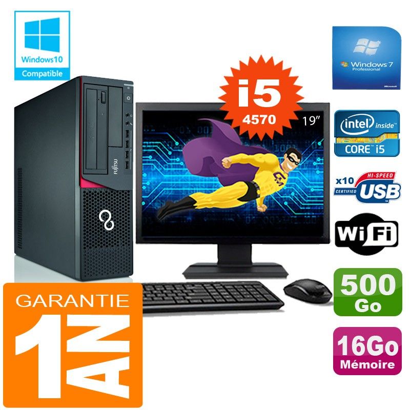 Fujitsu Esprimo E720 E85+ SFF I5-4570 16GB 500GB WiFi W7 19inch Screen