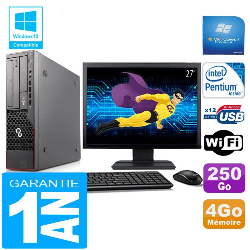 Fujitsu Esprimo E700 E90+ SFF PC - Intel G840, 4GB RAM, 250GB HDD, WiFi, Windows 7 Pro