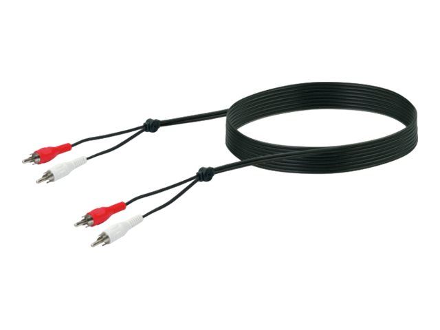 Cable de audio Schwaiger - 10 m, audio compuesto, RCA x 2 macho a RCA x 2 macho, negro