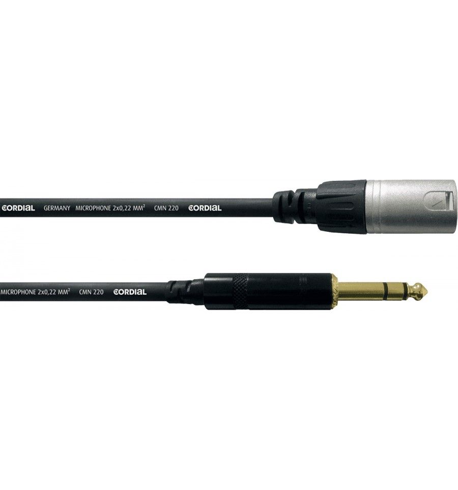 Cable de audio Cordial Intro CFM MV - 0.22 mm² - XLR macho a jack estéreo macho - 3 m - Negro
