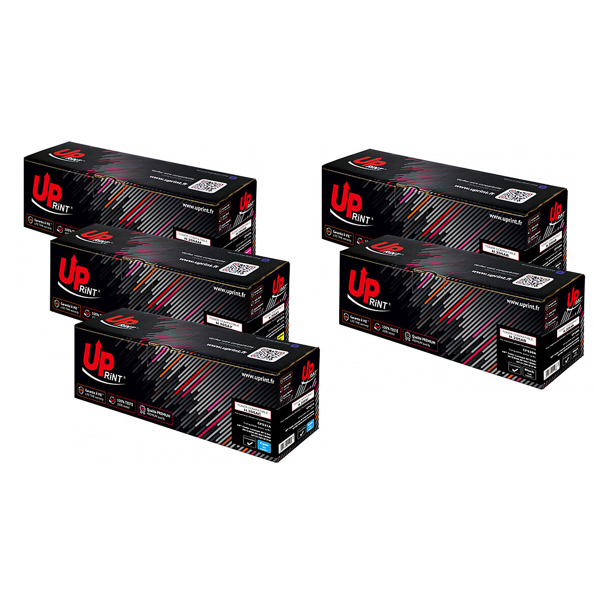 UPrint 5-Pack Color Toners Compatible with HP 205A