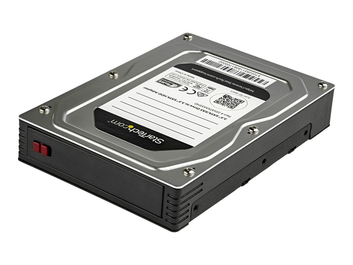 StarTech.com 2.5-to-3.5-Inch SATA/SAS Hard Drive Adapter - External Enclosure for 2.5-Inch SSD/HDD - 6Gb/s