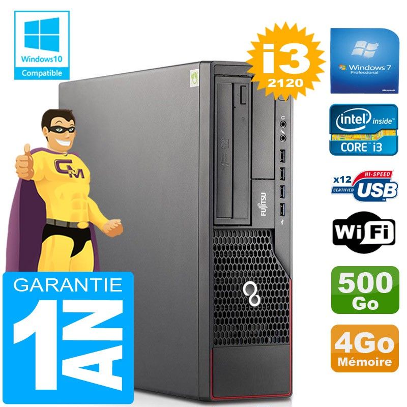 Fujitsu Esprimo E700 E90+ SFF Core i3-2120 4GB RAM 500GB HDD WiFi Windows 7 Small Form Factor PC