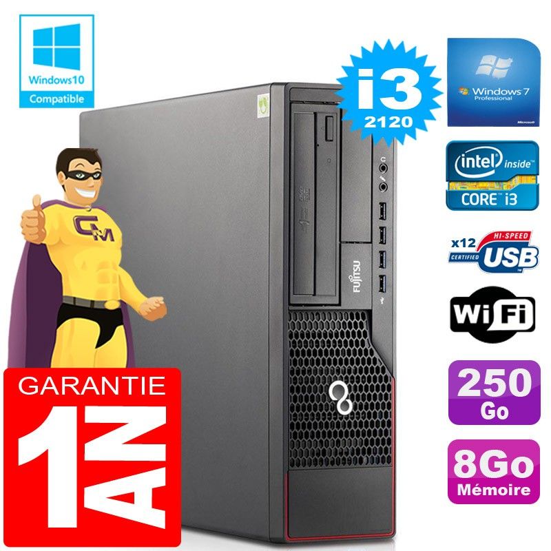 Fujitsu Esprimo E700 E90+ SFF Core i3-2120 8GB RAM 250GB SSD WiFi Windows 7