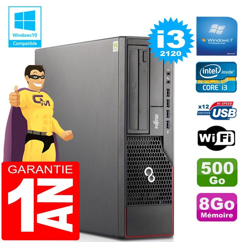 Fujitsu Esprimo E700 E90+ SFF Core i3-2120 8GB RAM 500GB HDD WiFi W7