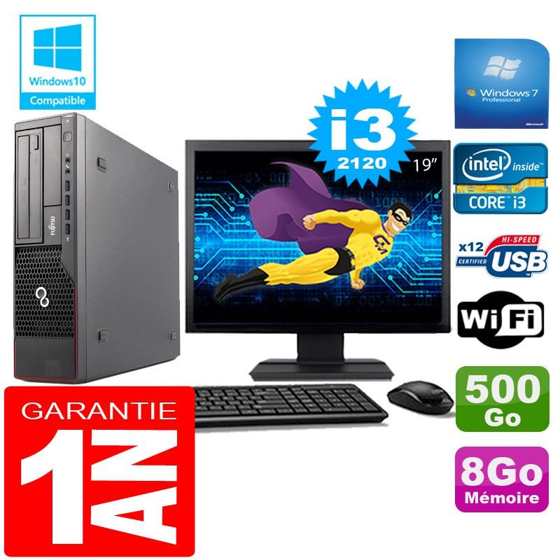 Fujitsu Esprimo E700 E90+ SFF Core i3-2120 8GB 500GB WiFi Windows 7 19-inch Screen