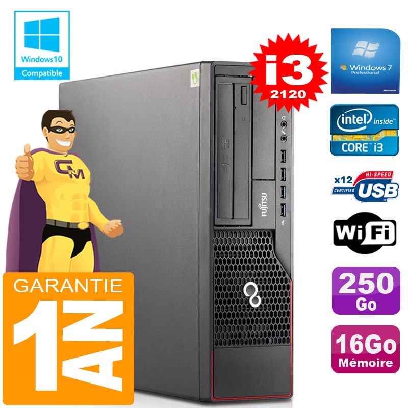 Fujitsu Esprimo E700 E90+ SFF Core i3-2120 16GB RAM 250GB SSD WiFi Windows 7