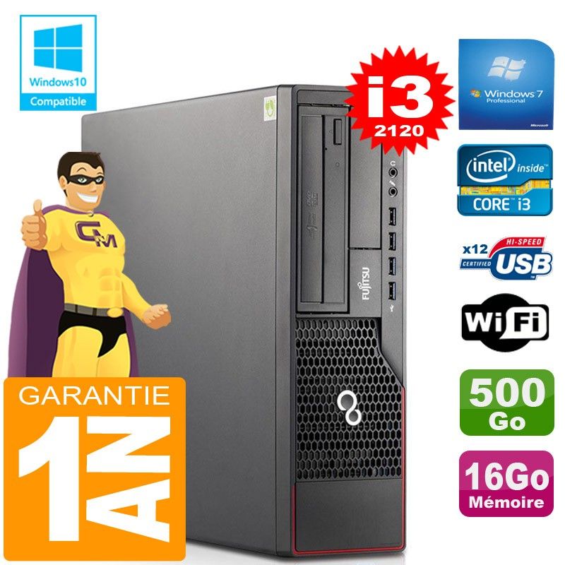 Fujitsu Esprimo E700 E90+ SFF Core i3-2120 16GB RAM 500GB HDD WiFi Windows 7