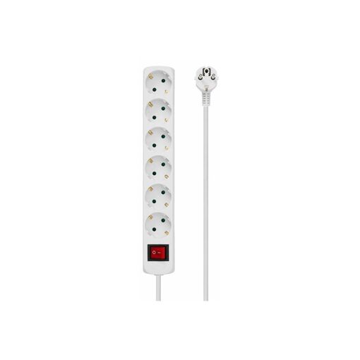 MicroConnect - Disyuntor de circuito - 6 tomas - cable de 3 m - blanco