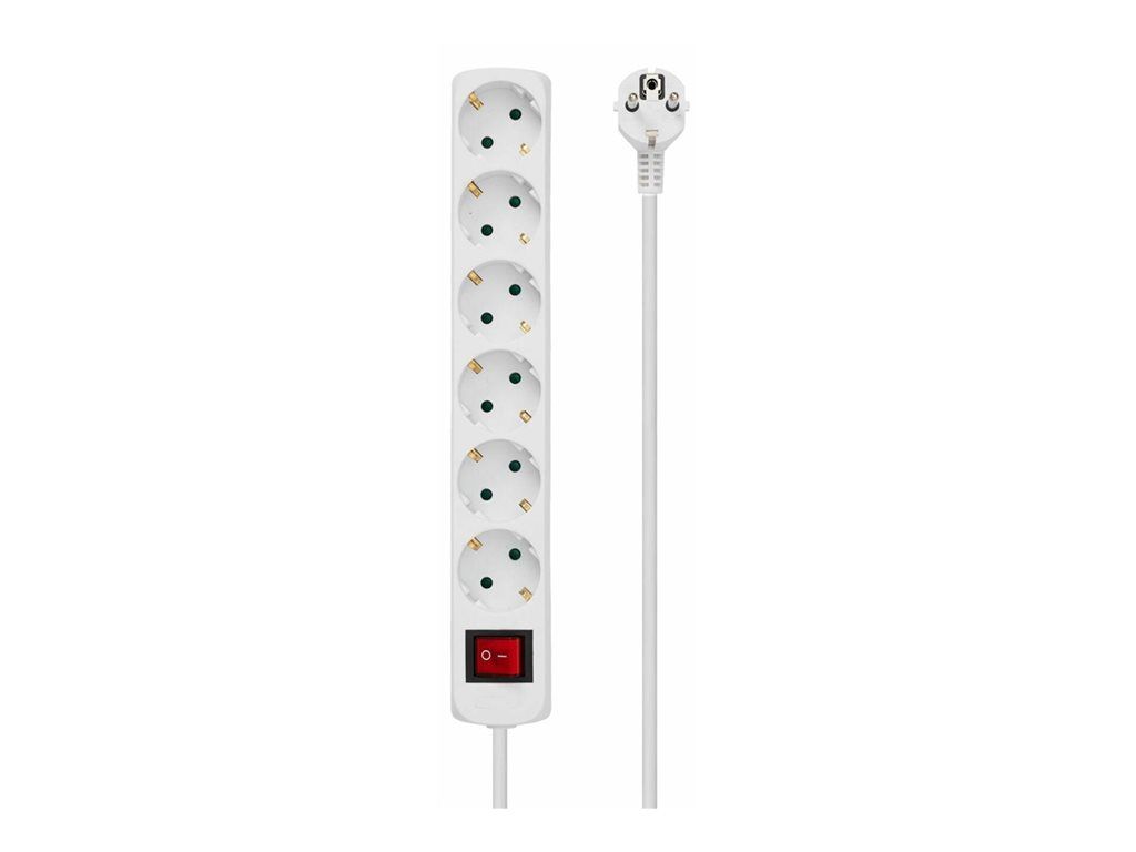 MicroConnect Power Circuit Breaker, 6 Outlets, 3m Cable, White