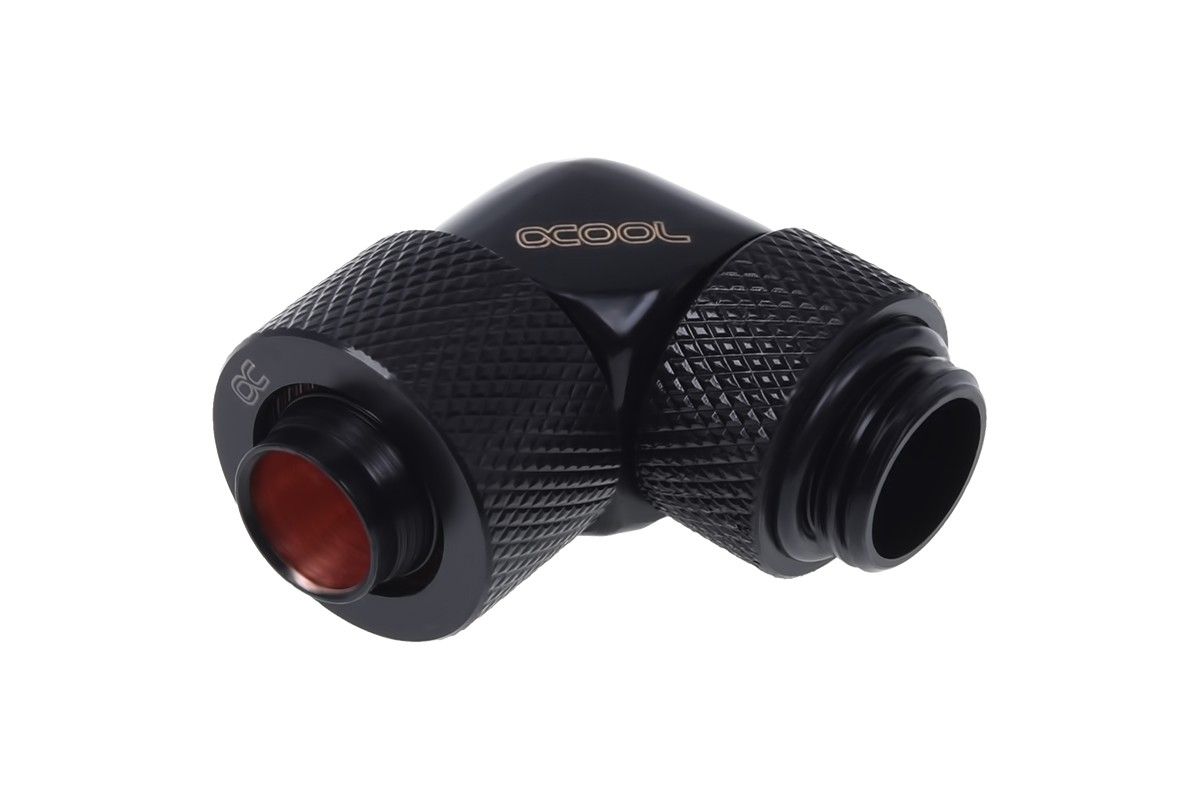 Alphacool 13/10 Coupling Piece, 90°, Red, 1/4" - Black