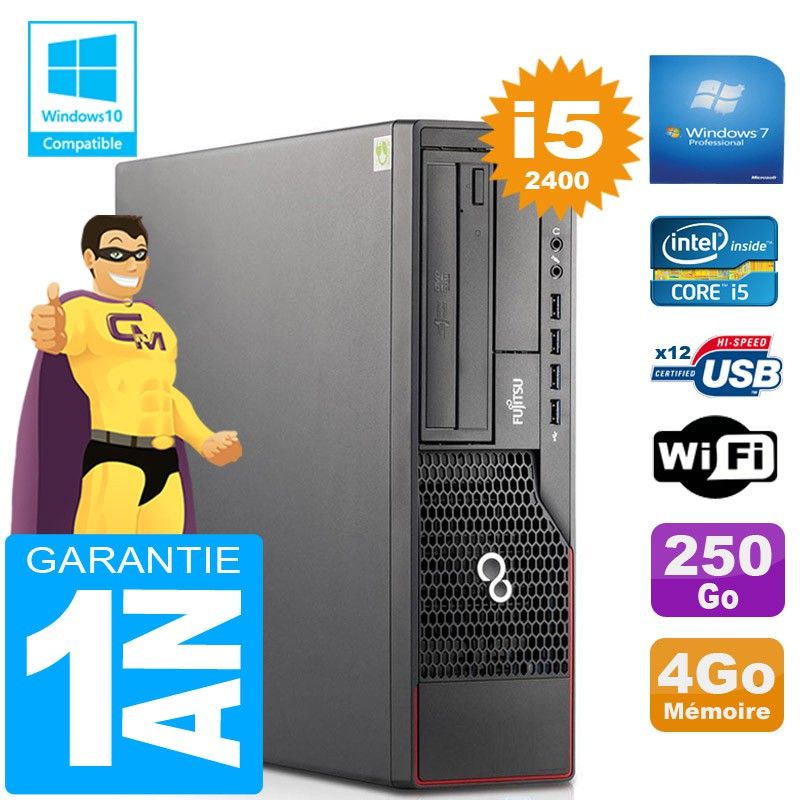 Fujitsu Esprimo E700 E90+ SFF Core i5-2400 4GB RAM 250GB SSD Wifi Windows 7