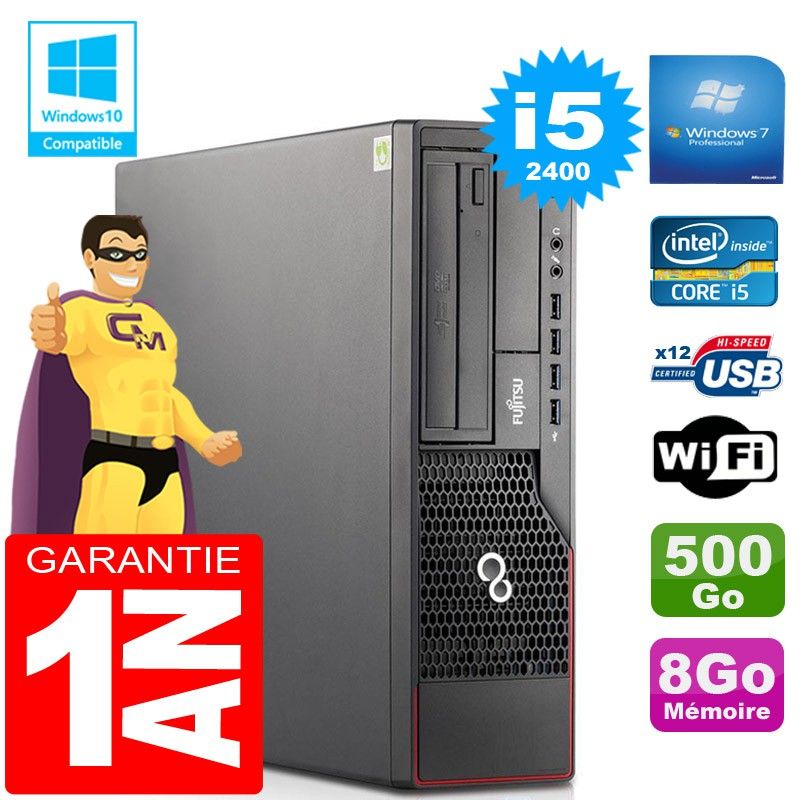 Fujitsu Esprimo E700 E90+ SFF Core i5-2400 8GB RAM 500GB HDD WiFi Windows 7
