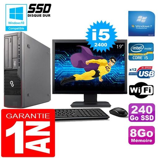 Fujitsu Esprimo E700 E90+ SFF Desktop - Intel Core i5-2400, 8GB RAM, 240GB SSD, WiFi, Windows 7 Pro