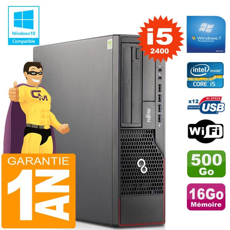 Fujitsu Esprimo E700 E90+ SFF Core i5-2400 16GB RAM 500GB HDD WiFi Windows 7 PC