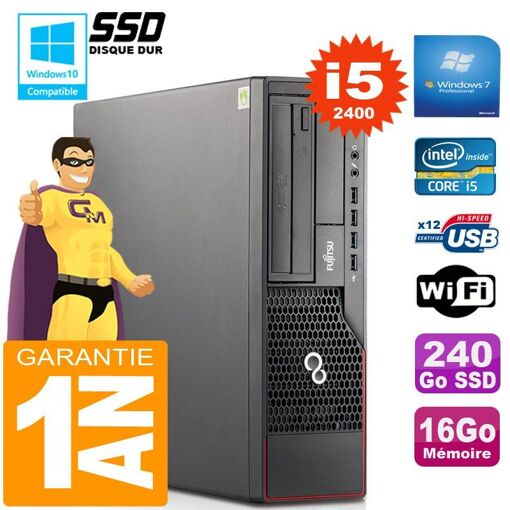 Fujitsu Esprimo E700 E90+ SFF Core i5-2400 16GB RAM 240GB SSD Wifi Windows 7