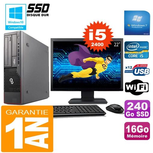 Fujitsu Esprimo E700 E90+ SFF PC - I5-2400, 16GB RAM, 240GB SSD, WiFi, Windows 7 Pro