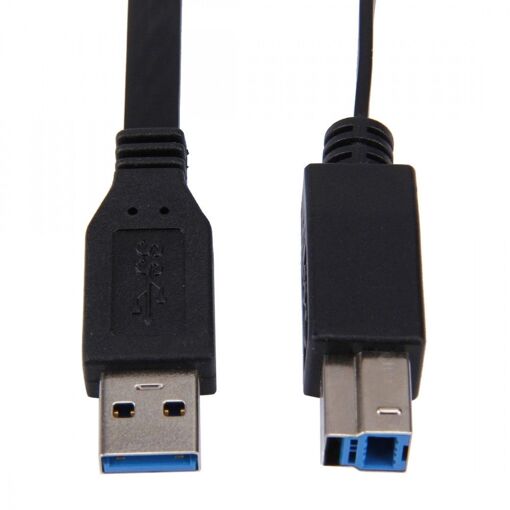Cable USB 3.0 AM a BM, largo 1.8m (Negro)