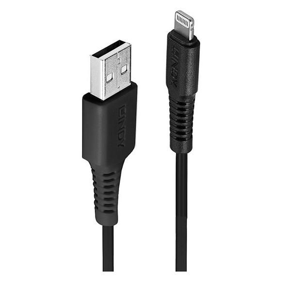 Câble Lindy - 1 m Noir USB vers Lightning