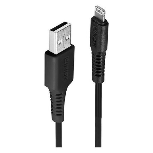 Câble Lindy Lightning - 3 m Noir USB Mâle vers Lightning Mâle