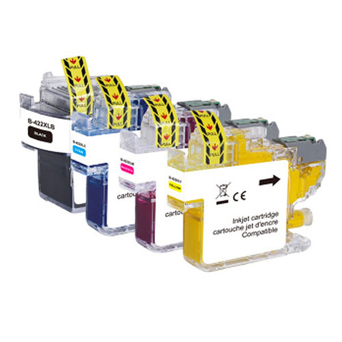Multipack compatible Brother LC422XL (1x noir, 1x cyan, 1x magenta, 1x jaune)