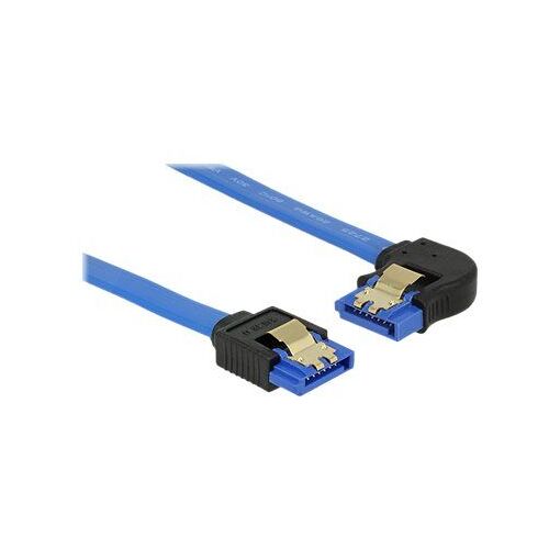 Cable SATA Delock - Ángulo izquierdo a derecho - 30 cm - Bloqueado - Azul