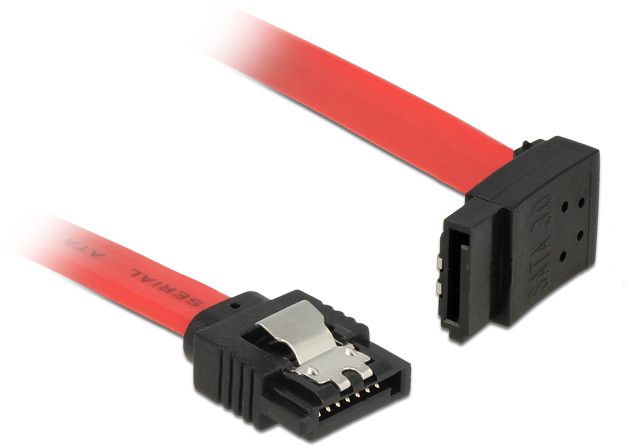 Delock SATA Cable - 30cm, Left-Angled Connector, Red