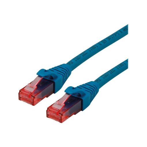 Câble de connexion Secomp RJ-45 (M) vers RJ-45 (M) - 3 m - UTP - Cat 6 - sans halogène, moulé, bloqué - bleu