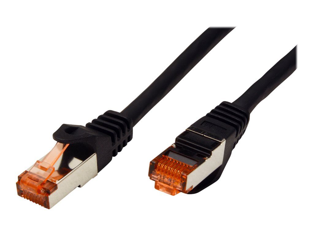 Secomp CAT 6 SFTP Cord - 50cm, RJ-45 (M) to RJ-45 (M), Halogen-free, Molded, Locking - Black