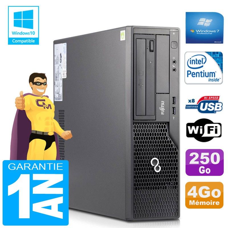 Fujitsu Esprimo E500 E85+ SFF PC - Intel G640, 4GB RAM, 250GB HDD, WiFi, Windows 7 Pro