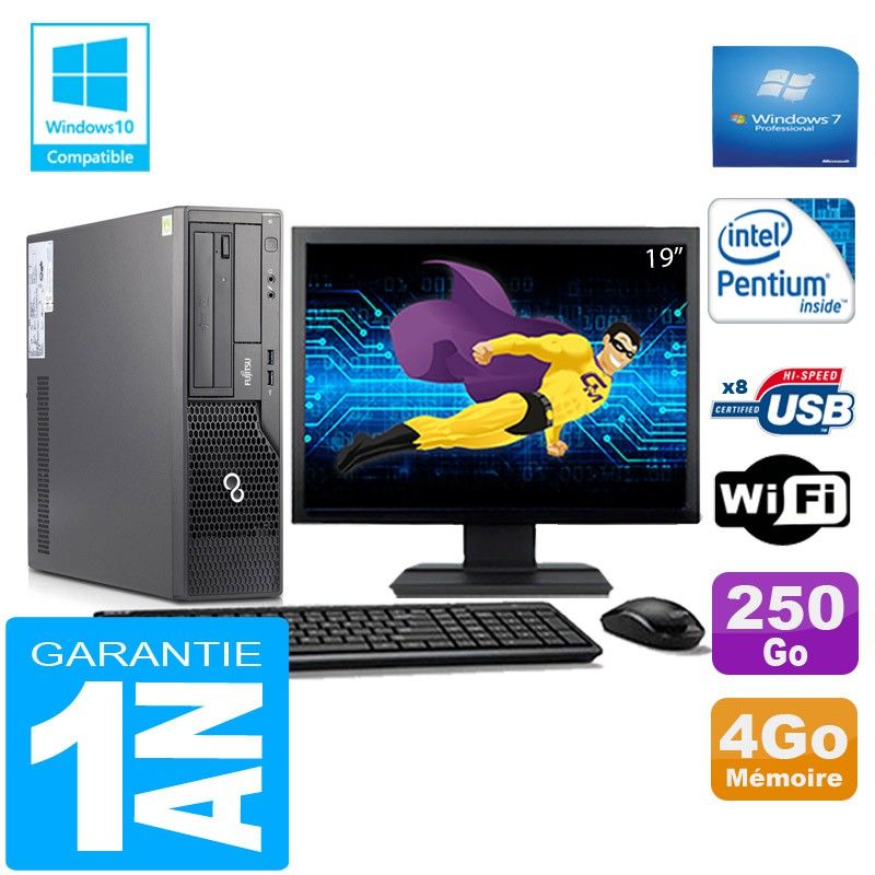 Fujitsu Esprimo E500 E85+ SFF Computer - 4GB RAM, 250GB HDD, Intel G640, Windows 7 Pro