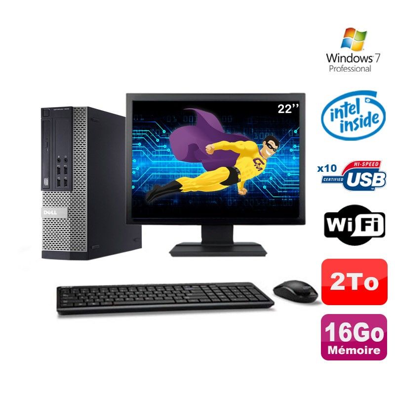 Dell Optiplex 990 SFF PC - Intel G630, 16GB RAM, 2TB HDD, DVD, WiFi, Windows 7 Pro