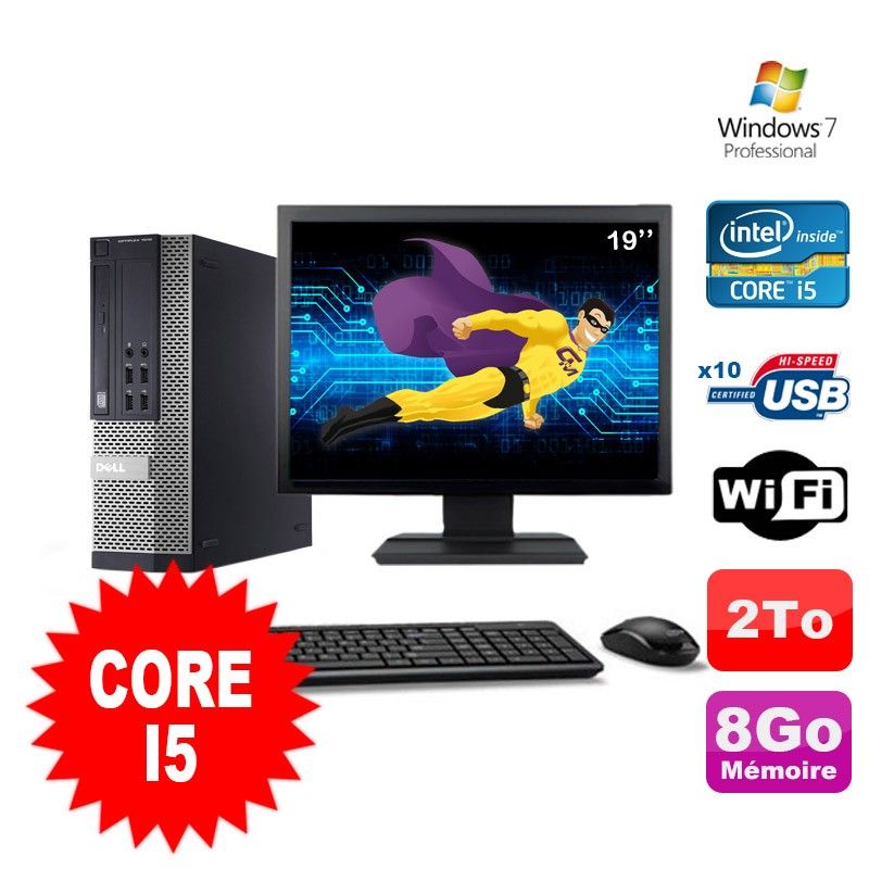 Dell Optiplex 990 SFF Desktop Computer - Intel Core i5-2400, 8GB RAM, 2TB HDD, DVD Drive, WiFi, Windows 7 Pro