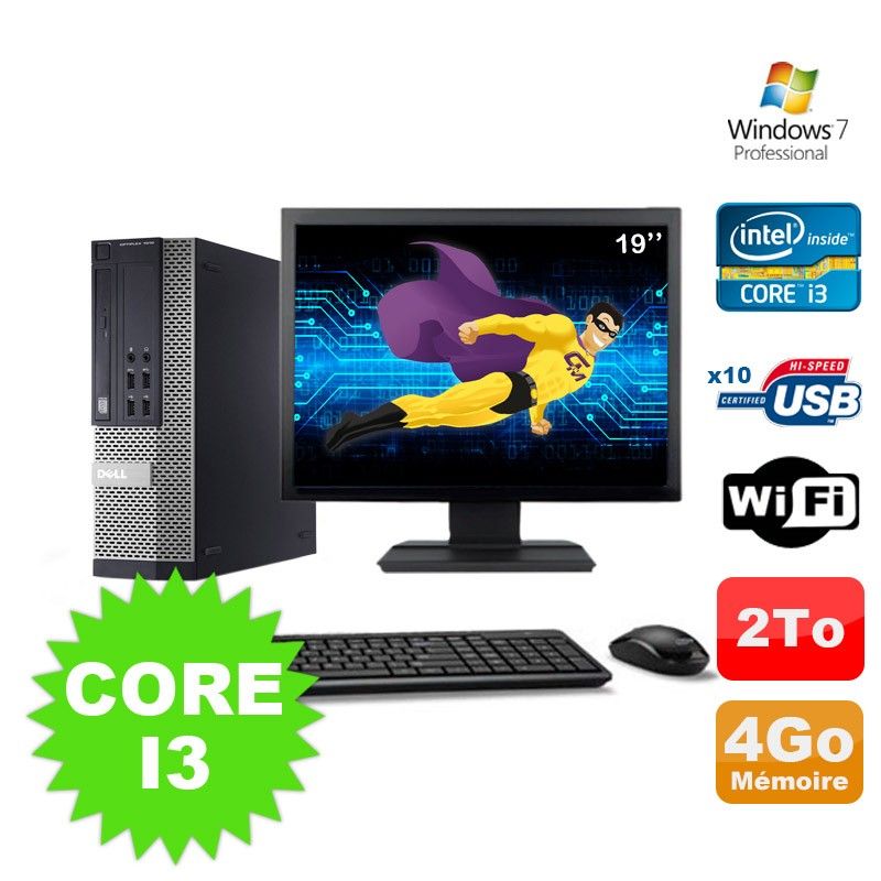 Dell Optiplex 990 SFF Desktop PC - Intel Core i3-2120, 4GB RAM, 2TB HDD, DVD, WiFi, Windows 7 Pro