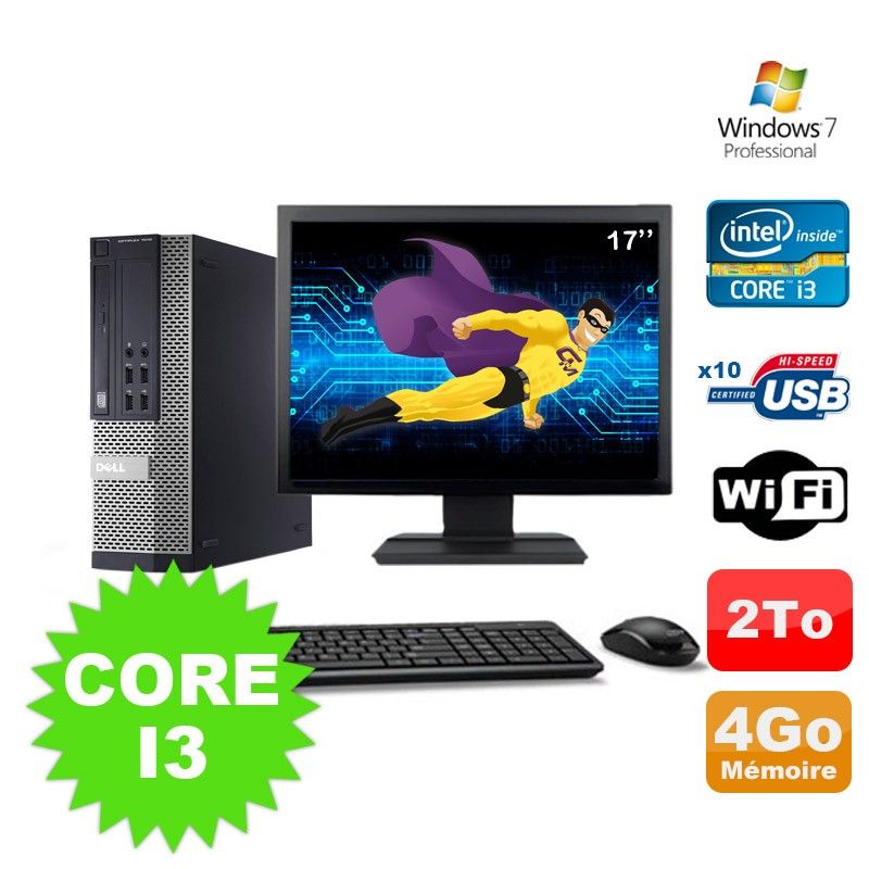 Dell Optiplex 990 SFF Desktop PC - Intel Core i3-2120, 4GB RAM, 2000GB HDD, DVD Drive, WiFi, Windows 7 Pro