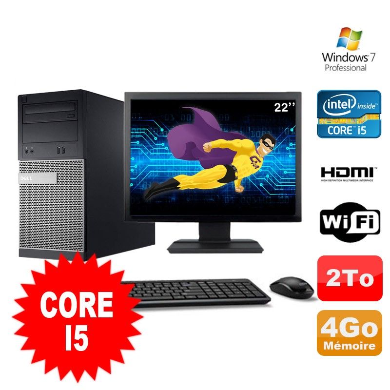 Dell 3010 MT Desktop PC - Intel Core i5-2400, 4GB RAM, 2TB HDD, DVD Burner, HDMI, WiFi, Windows 7 Pro