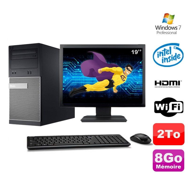 Dell PC Tour G2020 with Intel Pentium G2020, 8GB RAM, 2TB HDD, DVD Burner, HDMI, WiFi, Windows 7 Pro 64-bit