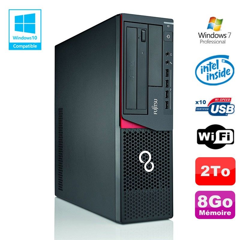 Fujitsu E720 SFF Computer - Intel Pentium G3220, 8GB RAM, 2TB HDD, DVD Burner, WiFi