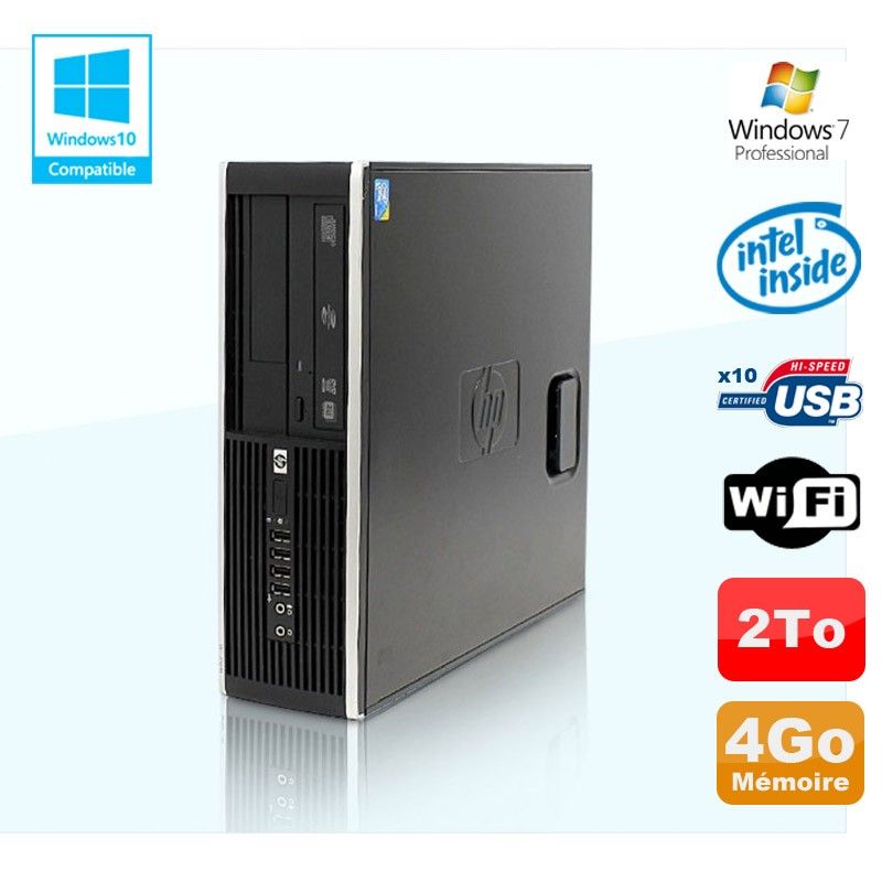 HP Compaq Elite 8100 SFF Desktop PC - Intel G6950, 2.8GHz, 4GB RAM, 2TB HDD, DVD Burner, Windows 7 Pro