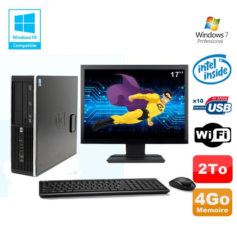 HP Elite 8100 SFF Desktop PC - Intel G6950, 4GB RAM, 2TB HDD, DVD Burner, Windows 7 Pro