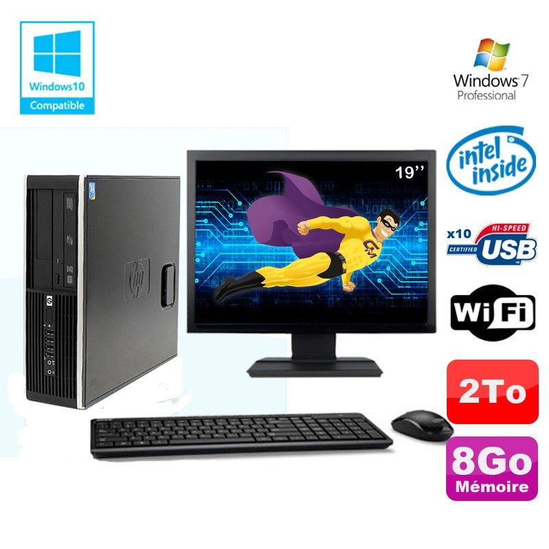 HP Elite 8100 SFF PC - Intel G6950, 2.8GHz, 8GB RAM, 2TB HDD, DVD Burner, Windows 7 Pro