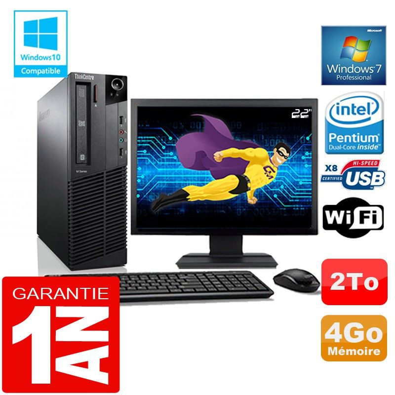 Lenovo M92p SFF Desktop PC - Intel Pentium G630, 4GB RAM, 2TB HDD, WiFi, Windows 7 Pro