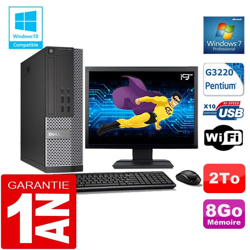 Dell 7020 SFF PC - Intel G3220, 8GB RAM, 2TB HDD, WiFi, Windows 7 Pro
