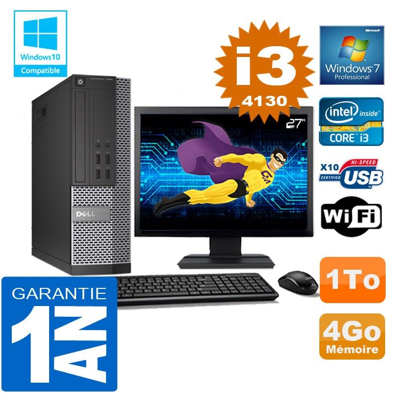 Dell 7020 SFF Desktop PC - Intel Core i3, 4GB RAM, 1TB HDD, WiFi