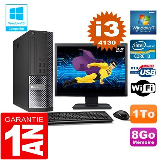 Dell 7020 SFF Desktop PC - Core i3-4130, 8GB RAM, 1TB HDD, WiFi, Windows 7 Pro