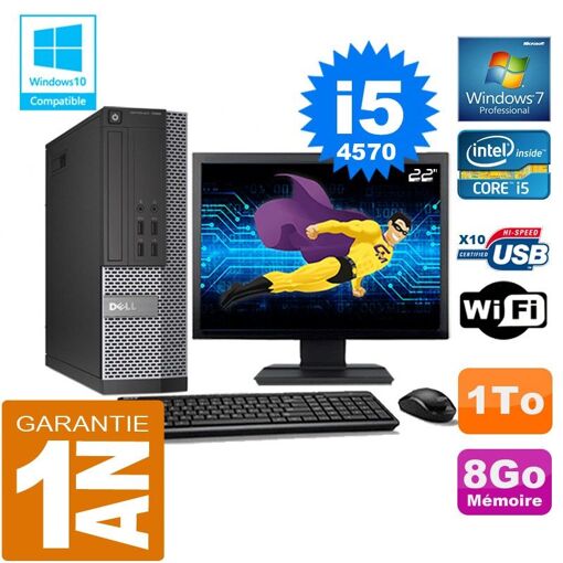 PC de escritorio Dell 7020 SFF - Procesador Intel Core i5-4570, 8 GB de RAM, 1 TB HDD, WiFi, Windows 7 Pro